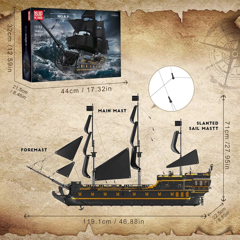 تصویر قطعات مکانیکی و فنی کشتی لگو Mould King 13186