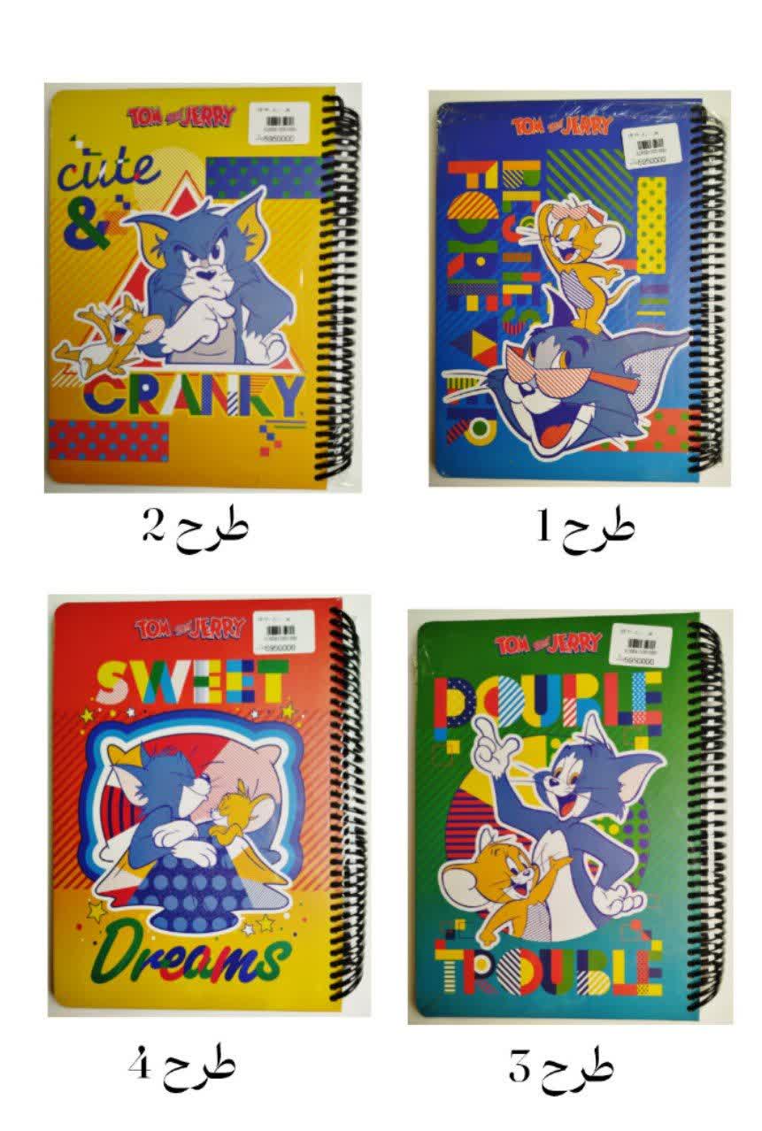 دفتر جلد سخت طرح تام و جری لانگو 100 برگ  (4 طرح) Lango Tom and Jerry Notebook
