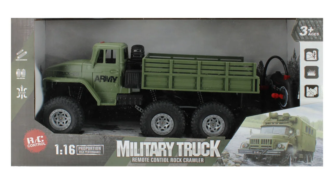 خرید ماشین کنترلی «کامیون باری نظامی»  Remote Control Military Truck HT027