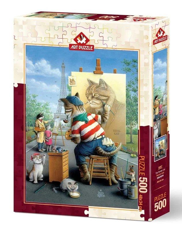 خرید پازل آرت 500 تکه «گربه نقاش» Art Puzzle The Painter Cat 500 pcs 5087