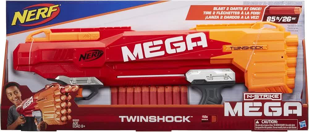 تفنگ تیر ابری نرف مگا توئین شاک Nerf N-Strike Mega TwinShock B9894