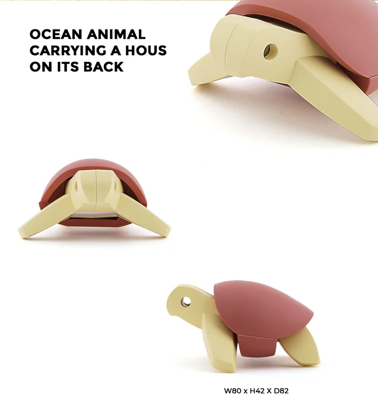 خرید بازی فکری ساختنی آبزی، حیوان دریایی، ماهی 3 بعدی مغناطیسی «گرین ترتل: لاک پشت سبز» Halftoys 3D Bone Puzzle Magnet Play Ocean Friends Green Turtle HOS003