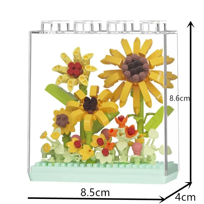 مقیاس اندازه لگو باکس گل آفتابگردان Sunflower 7324