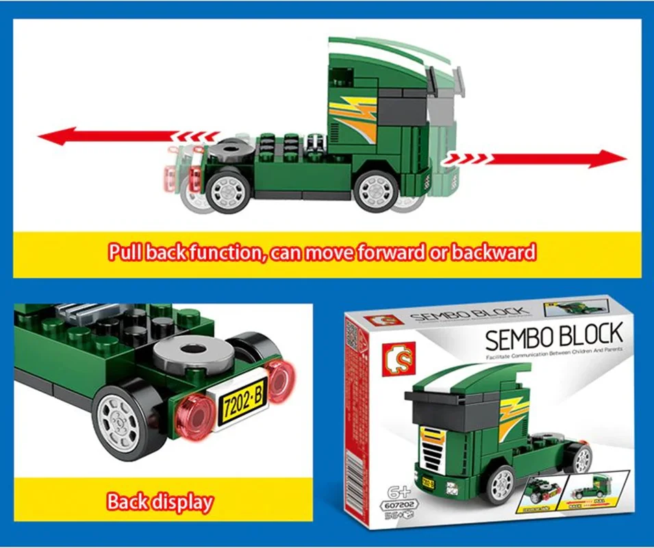 خرید لگو سمبو بلاک «ماشین مسابقه عقب کش» Sembo Block Pull Back Car Lego 607202b