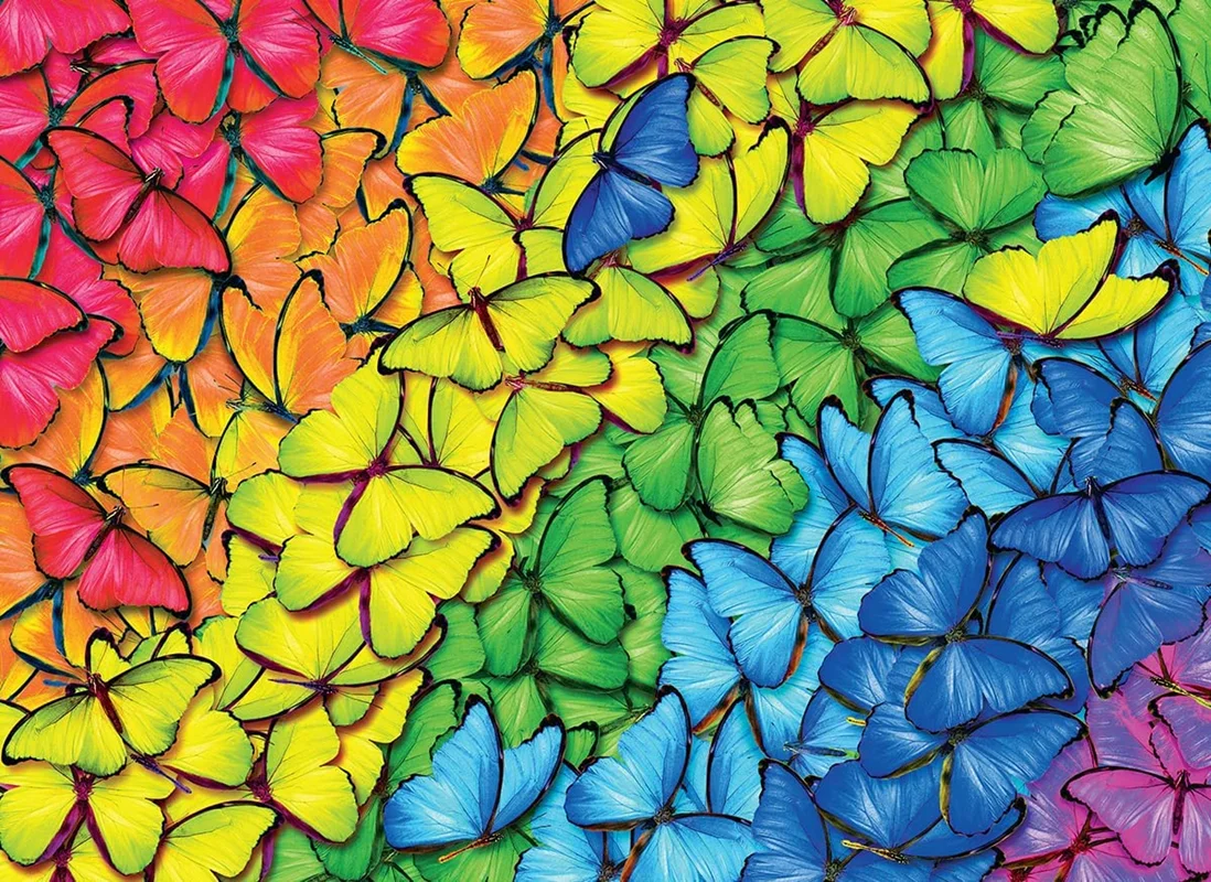 پازل یوروگرافیک 1000 تکه «رنگین کمان پروانه ها» Eurographics Puzzle Butterfly Rainbow 1000 pieces 6000-5603