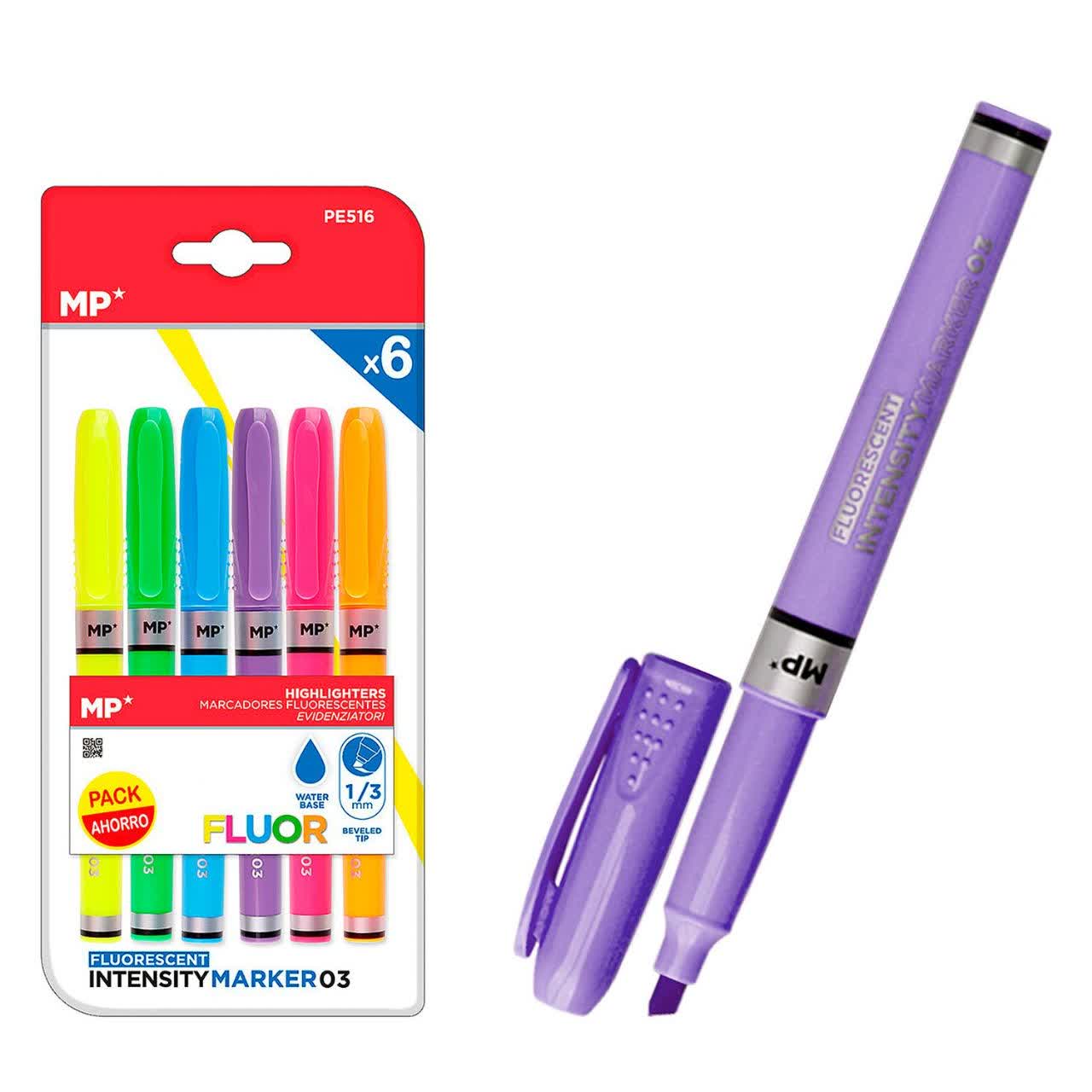 ماژیک  هایلایت (علامت‌زن) ۶ عددی Fluorescent Highlighters PE516