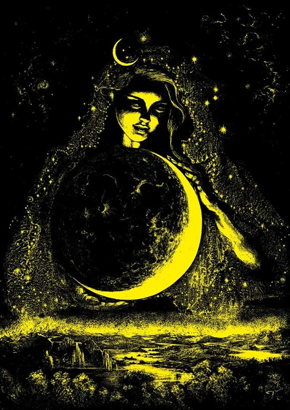 آرت پازل 1000 تکه  شب نما «الهه باستانی ماه» Heidi Art Puzzle Neon Series Moon Goddess 1000 pcs 5011