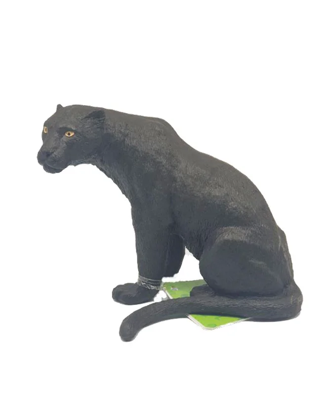 خرید فیگور حیوان وحشی فیگور «پلنگ سیاه» فیگور مدل واقعی حیوانات، مجسمه حیوان، مدل شبیه سازی شده حیوان New Canna Education Toy Black Leopard Simulation Model Animals Figure