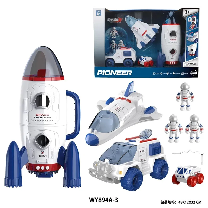 تمام اجزای ست فضایی در کنار یکدیگر برای نمایش کلی محصول