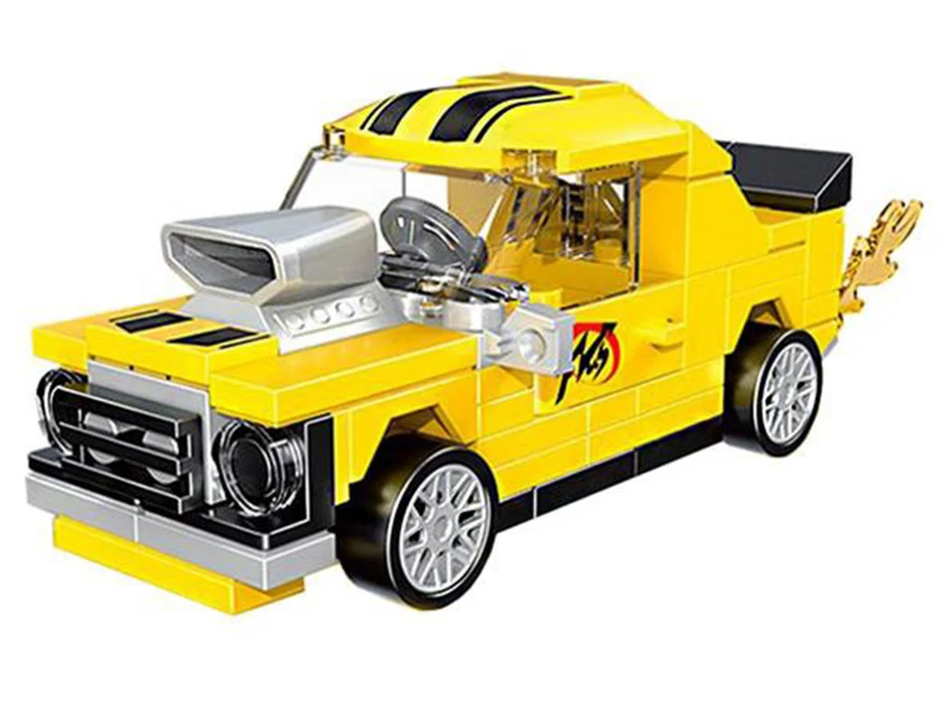 خرید لگو دکول «ست 4 تایی ماشین مسابقه، پلیس و تاکسی» Decool Pull Back Mini Racing , Taxi, Racer, Police Car Lego 22019-22022