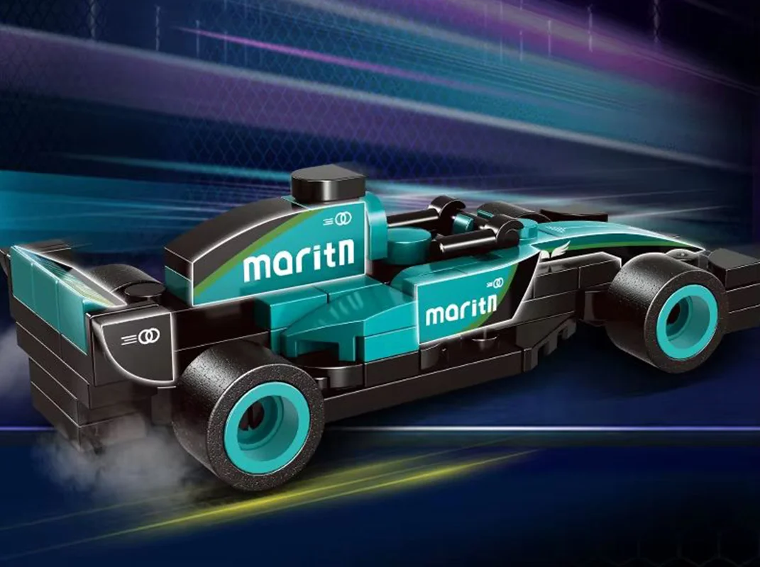 تصویر سهبعدی لگو ماشین مسابقه مشکی آبی C1025-3