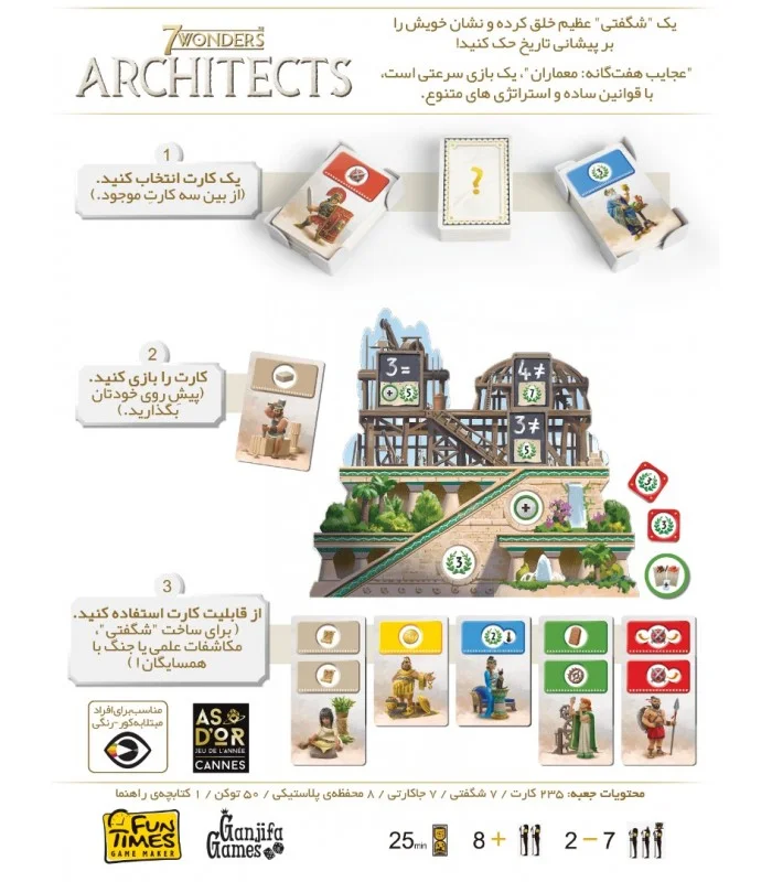 کارت های بازی فکری عجایب هفتگانه: معماران 7 WONDERS: ARCHITECTS Boardgame