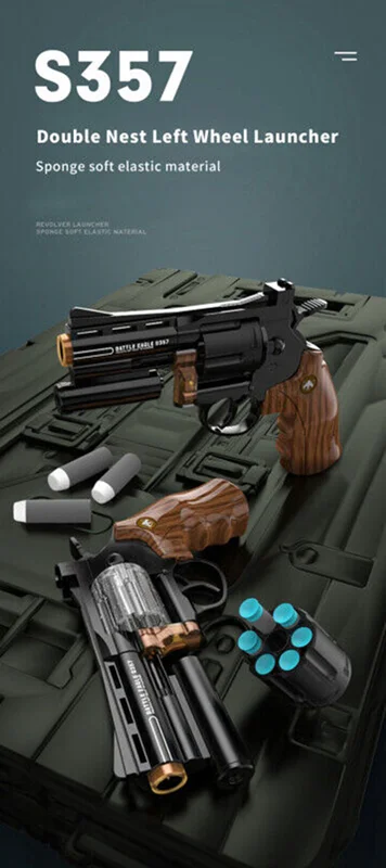 خرید تفنگ اسلحه تیر فومی بوئر «تفنگ هفت تیر تپانچه» Boer Revolver S357 Eva Gun Model Soft Bullet Gun Gb6675