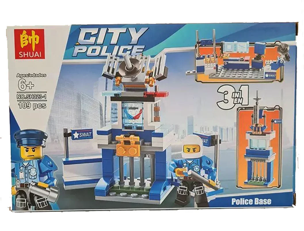 خرید لگو پایگاه، لگو پلیس، لگو تجهیزات پلیسی،لگو شهر،  لگو مانیتور، لگو پلیس شهر «پایگاه پلیس» Lego Shuai City Police, Police base SH023-1