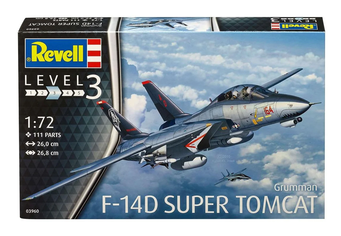 خرید کیت مدل سازی ریول Revell «هواپیما F-14D سوپر تامکت» Revell Model Set Assembly Kit F-14D Super Tomcat 03960 1:72