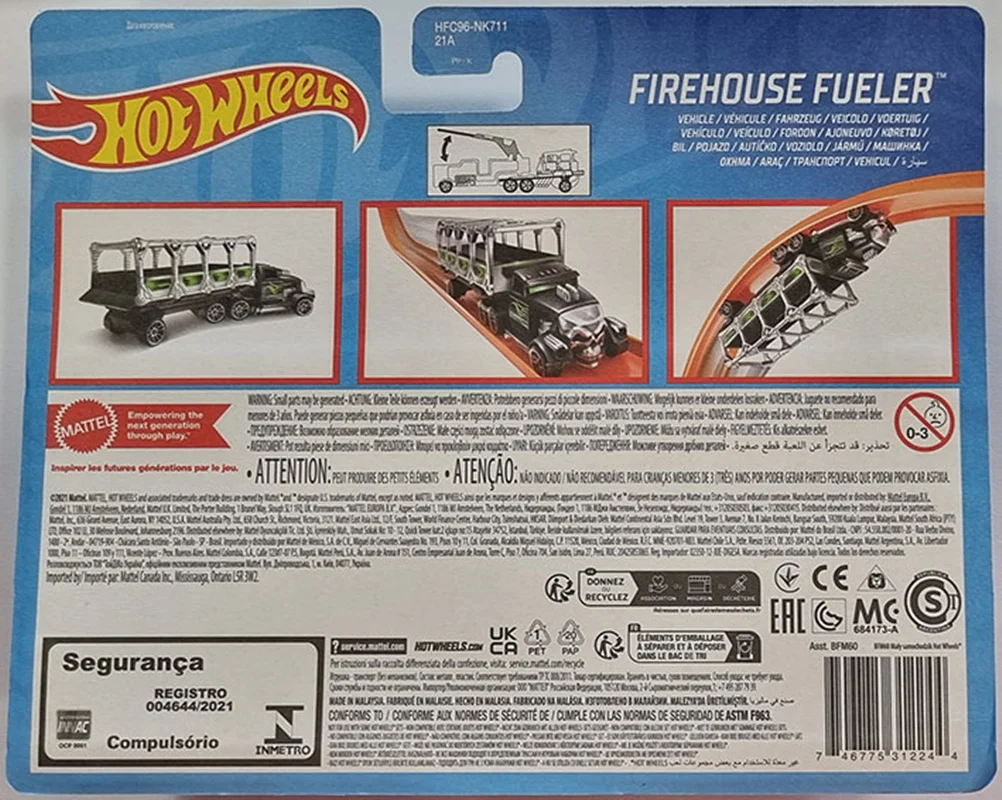 خرید ماشین فلزی هات ویلز کامیون «فایر هاوس فولر» کامیون فلزی  Hot Wheels Truck Firehouse Fueler HFC96-NK711 21A BFM60