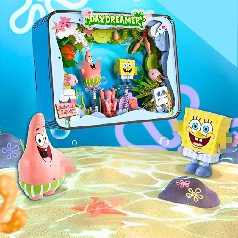 تصویر سهبعدی لگو مهمانی زیر دریا باب اسفنجی و پاتریک در محیط آبی