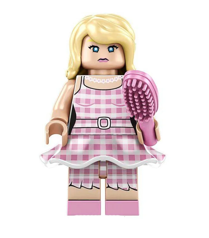 لگو «باربی با شانه» خرید آدمک لگویی فله مینی فیگور لگویی  Kopf Minifigures Lego Movies and TV Barbie KF3015