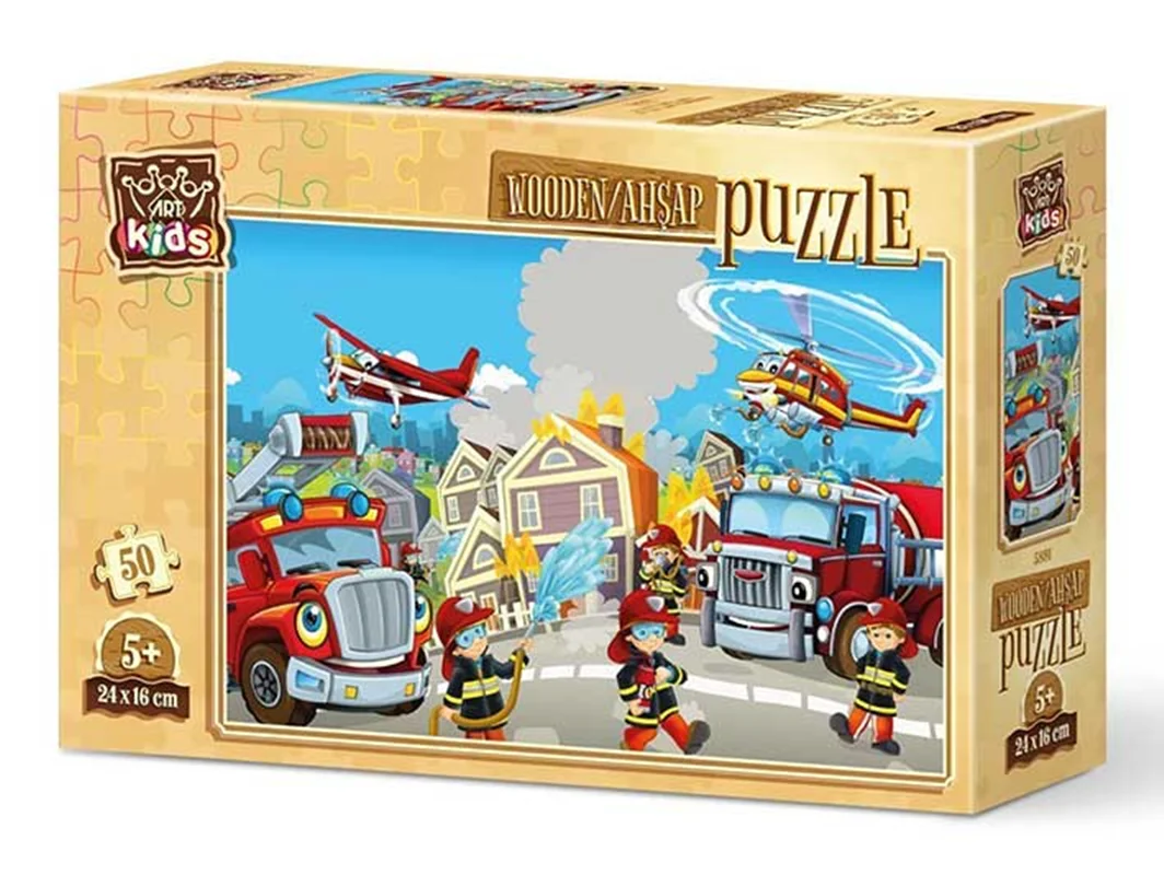 خرید آرت پازل کودکان چوبی 50 تکه «قهرمانان آتش نشانی»  Heidi Art Puzzle Kids Hero Firefighters Wooden Puzzle 50 pcs 5891