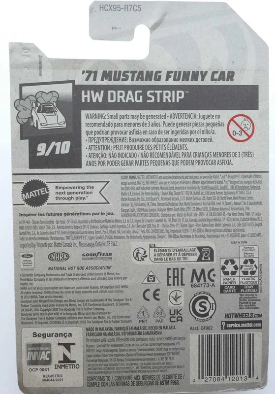 پشت کارت ماشین فلزی 71 موستانگ فانی کار Hot Wheels HW Drag Strip