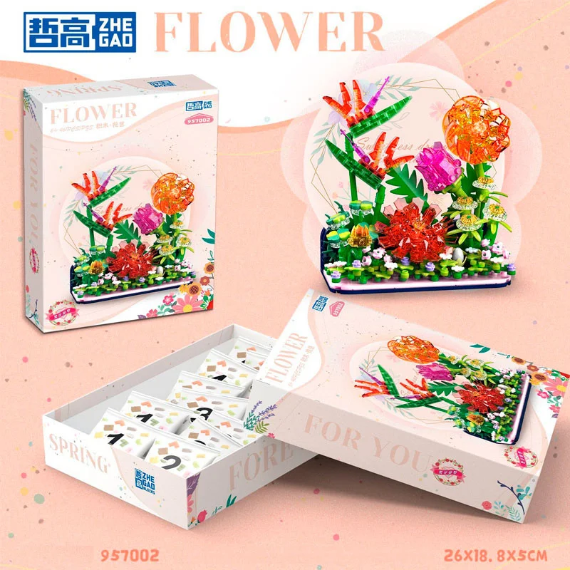 تصویر کامل جعبه بستهبندی مدل Zhegao Spring Flower 957002