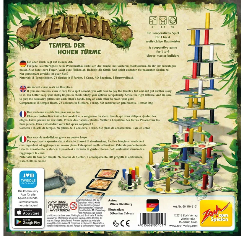 پشت جعبه خرید بازی فکری بردگیم منارا: برج با قیمت استثنائی Menara Boardgame