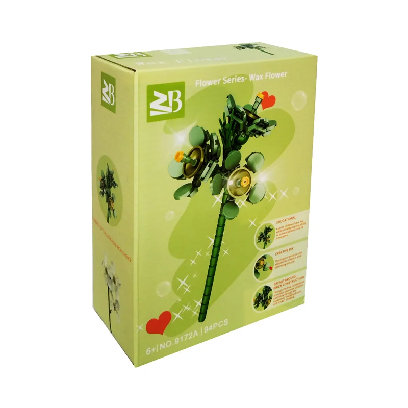 نمای ۳ بعدی از جعبه گل واکس ZB Flower Series Wax Flower
