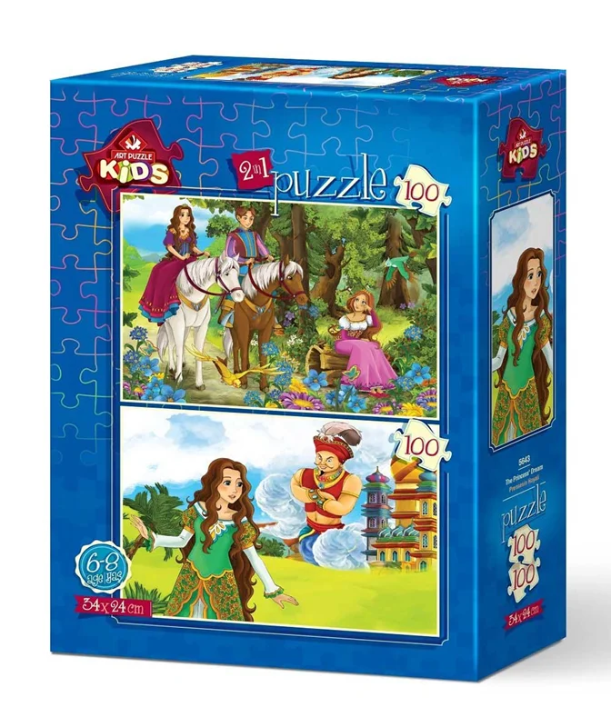 خرید آرت پازل 2x100 تکه کودکان «رویای پرنسس» Art Puzzle Kids Princess Dream 2x100 Pieces 5643