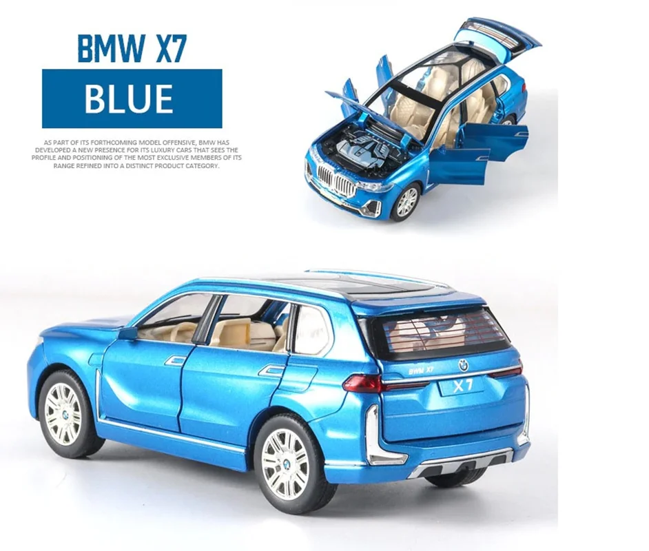 ماکت فلزی ماشین بی ام و   ایکس7 رنگ آبی BMV X7 maquette
