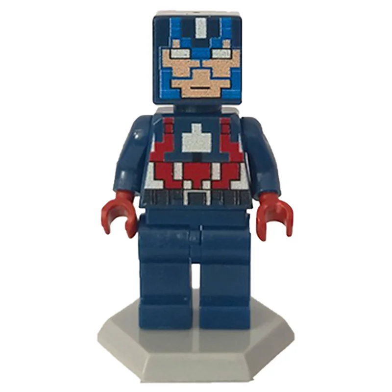 مینی فیگور لگو کاپیتان آمریکا ماینکرفتی از نمای پشت با جزئیات کامل