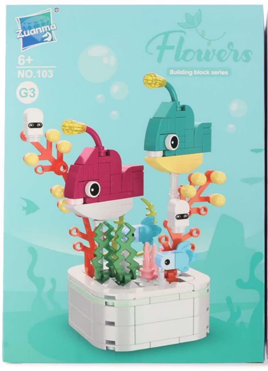 لگو گل و فانوس ماهی Building Block Flowers Lantern Fish 103G3
