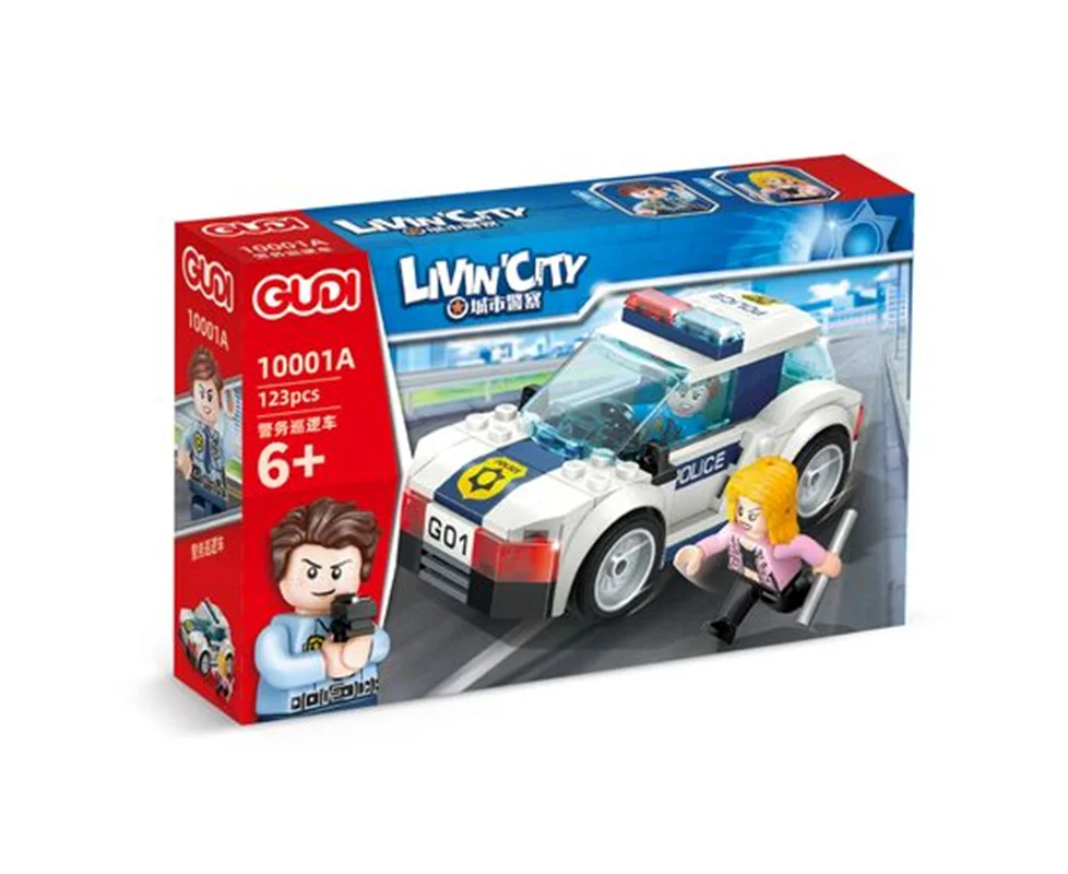 خرید لگو ساختنی گودی «لیوین سیتی، 2 آدمک لگویی و ماشین پلیس» لگو  Xinlexin Gudi Lego Livin City 10001