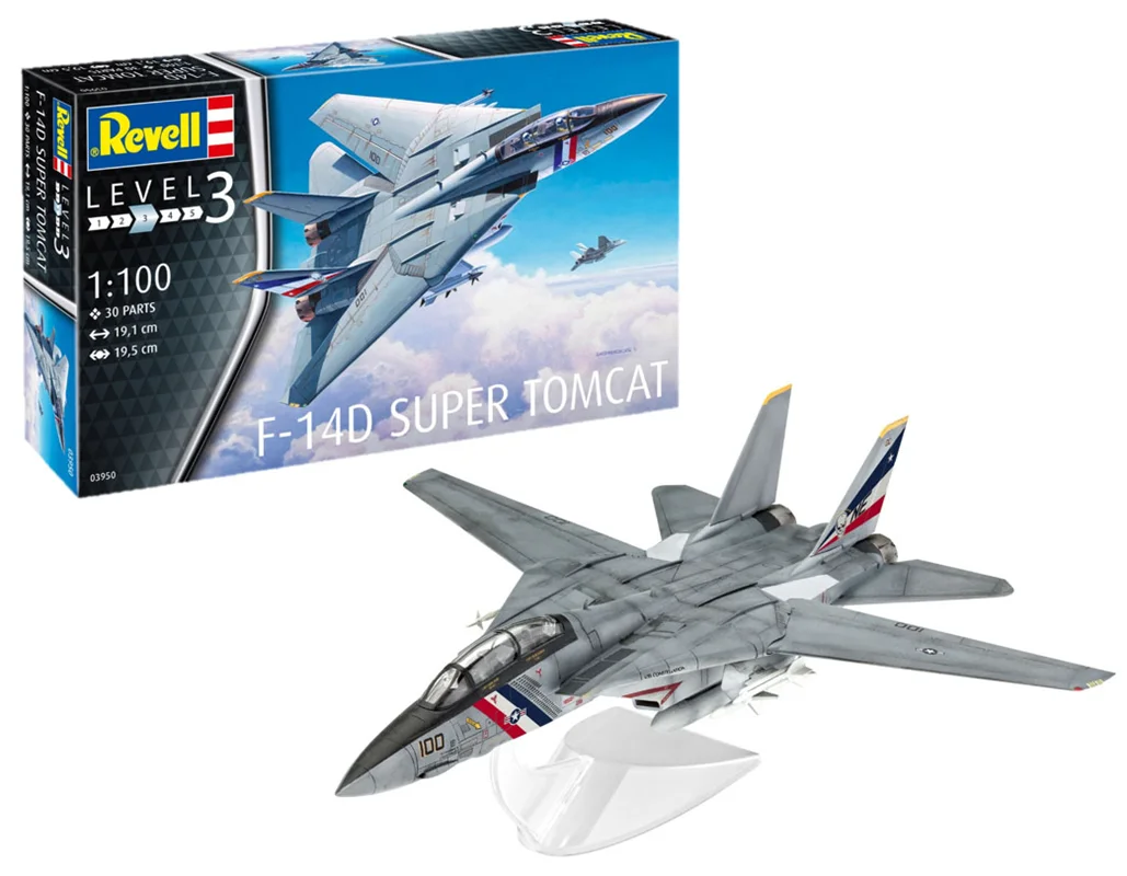 کیت مدل سازی ریول Revell «هواپیما F-14D سوپر تامکت» Revell Model Set Assembly Kit F-14D Super Tomcat 03950 1:100