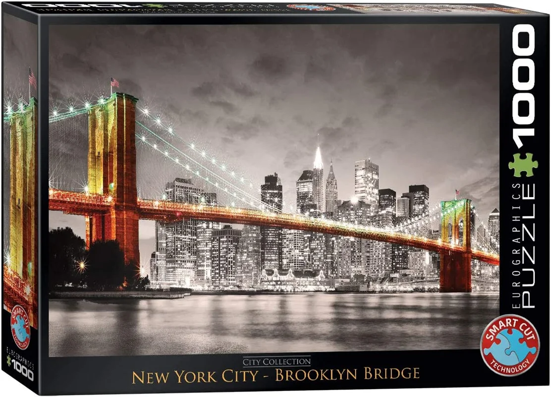 پازل یوروگرافیک 1000 تکه «پُل بروکلین، نیویورک» Eurographics Puzzle New York City Brooklyn Bridge 1000 pieces 6000-0662