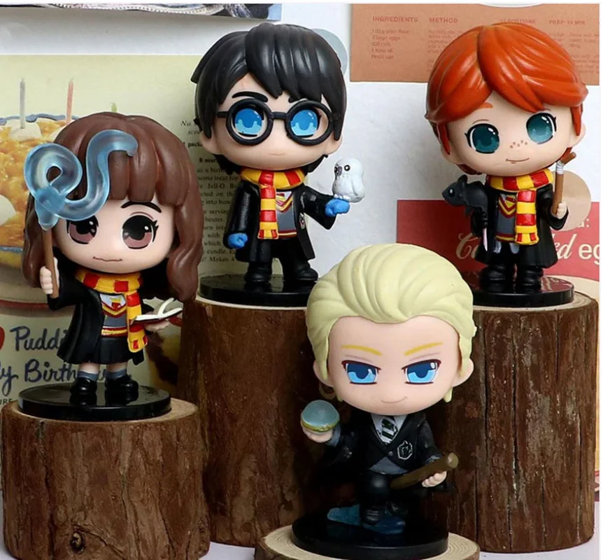 نمای فیگورهای هرماینی Hermione Granger و رون Ron Weasley  هری پاتر و مالفوی در کنار هم