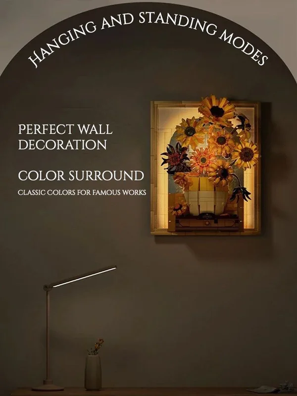 تصویر گل آفتاب گردان با چراغ روشن مدل Wekki 506302