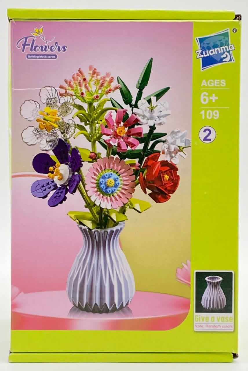 لگو گلدان با ۸ شاخه گل Building Block Flowers 109-2