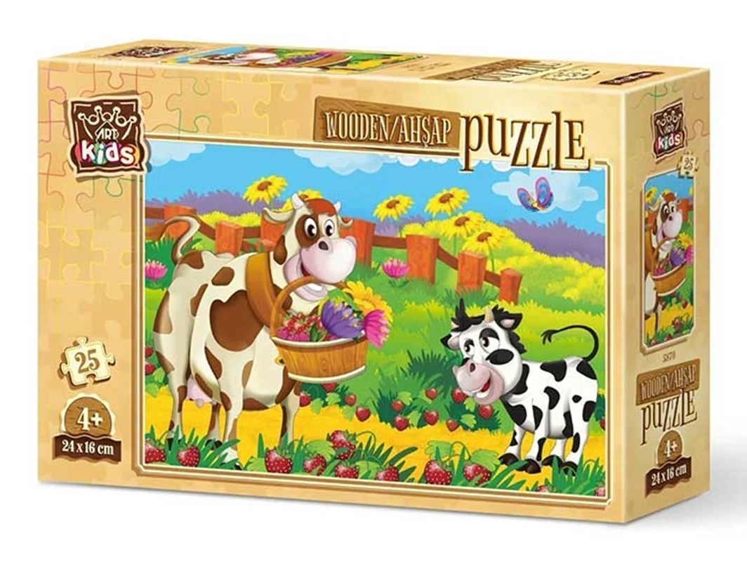 خرید آرت پازل کودکان چوبی 25 تکه «گاو رمانتیک»  Heidi Art Puzzle Kids Romantic Cow Wooden Puzzle 25 pcs 5870
