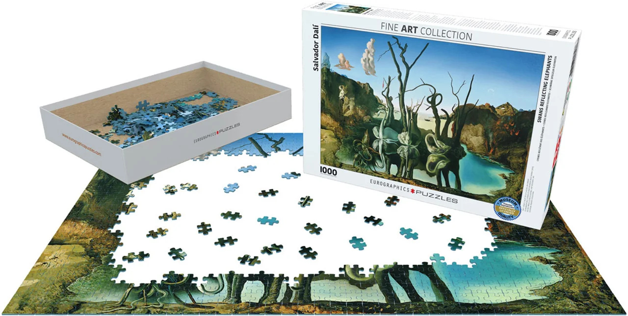 خرید پازل یوروگرافیک 1000 تکه «قوها که منعکس کننده فیل ها هستند» Eurographics Puzzle Swans Reflecting Elephants 1000 pieces 6000-0846