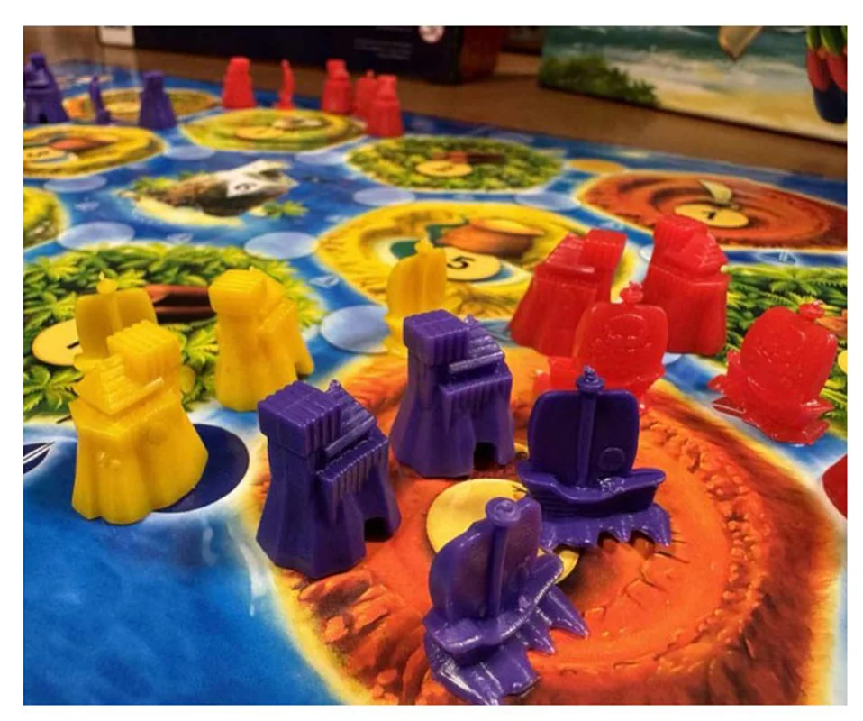 صفحه بازی کاتان جونیور با کشتیها و جزایر مختلف