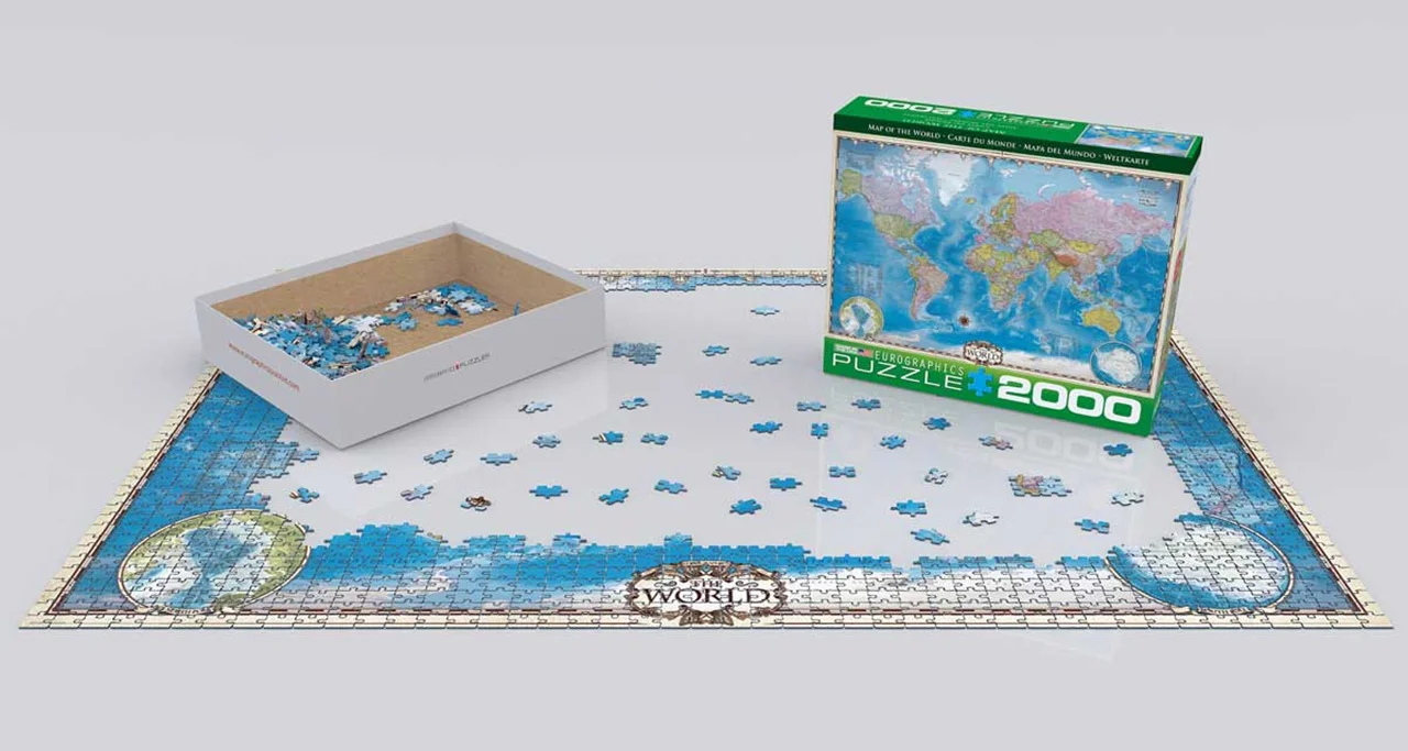 پازل یوروگرافیک 2000 تکه «نقشه جهان» Eurographics Puzzle Map of the World 2000 pieces 8220-0557