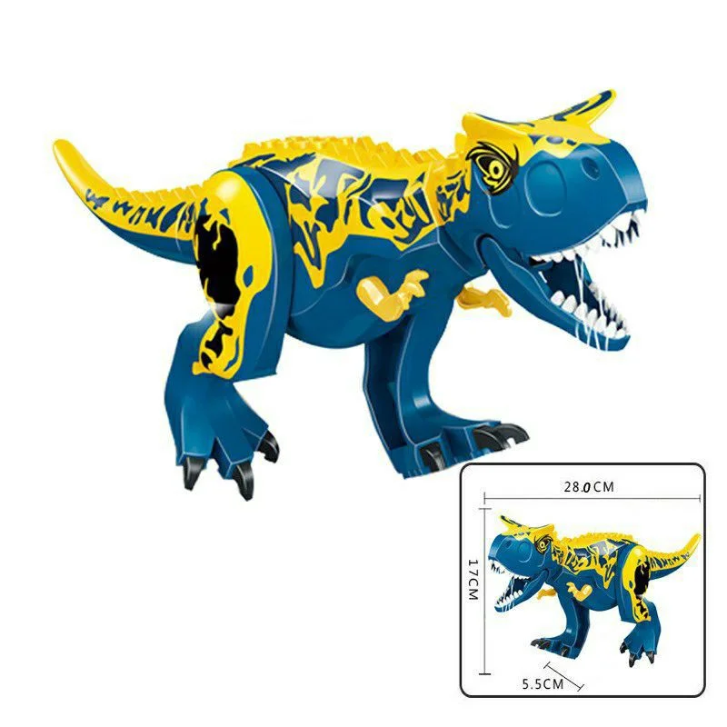 خرید لگو ساختنی «دایناسور اژدهای گوشتخوار آبی بزرگ و کوچک، آدمک لگویی و سفینه» لگو  YG Jurassic Carnivorous Beef Dragon World Dinosaur Building Blocks Bricks YG 77069-6