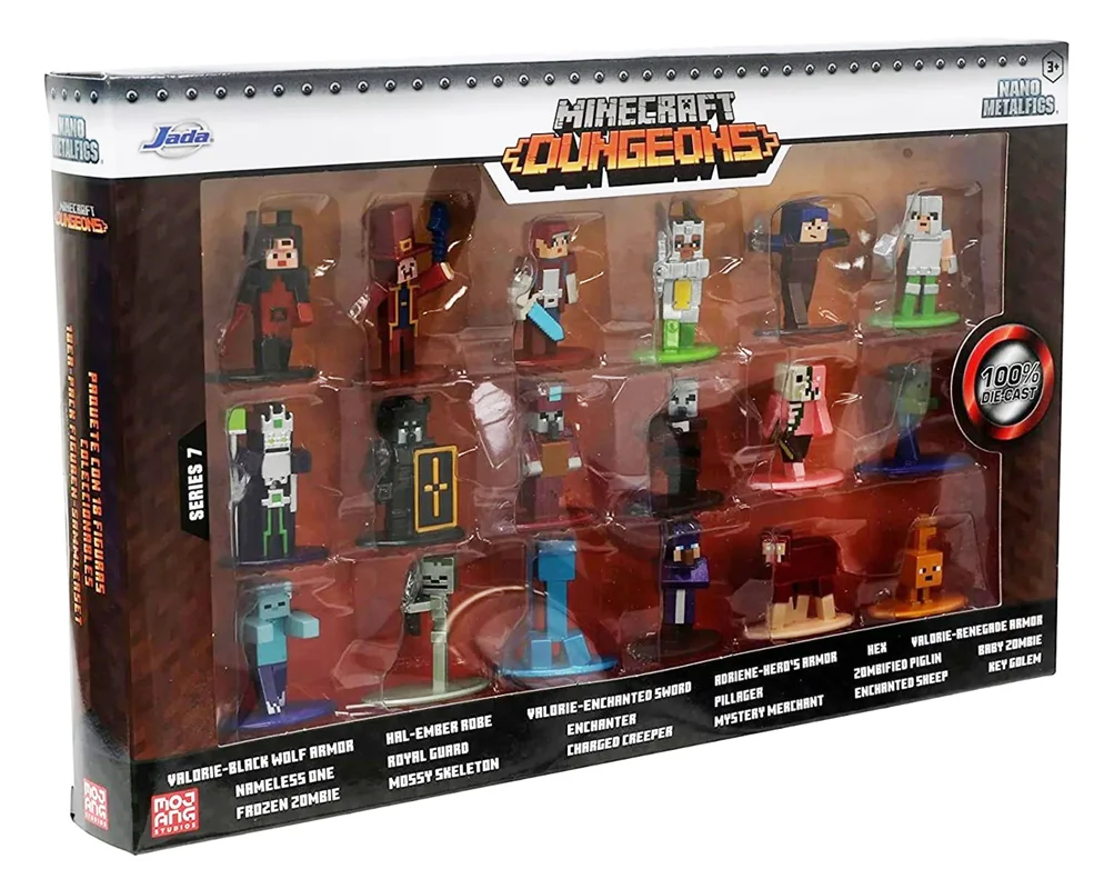 خرید نانو متال فیگور جادا «ماینکرفت سیاه چال ها بسته 18 تایی سری 7» Jada Minecraft Dungeons Die-cast Nano Metalfigs 18-Pack Figure series 7 231385