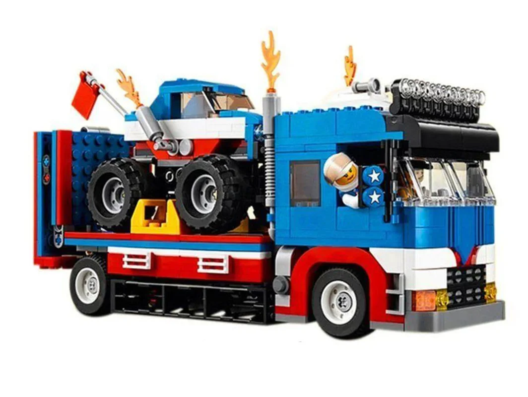 خرید لگو نمایش لگو بدلکاری لگو کریت «نمایش بدلکاری سیار»  Lego Bela Crate Mobile Stunt Show 3 In 1  11054