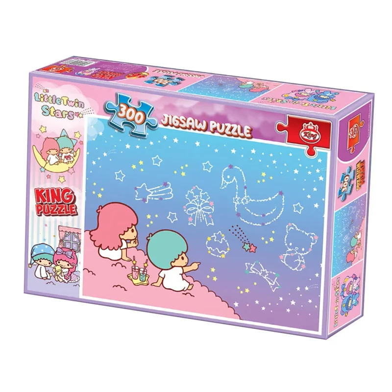 نمای سه بعدی جعبه پازل کینگ ستارههای دوقلو کوچک 300 تکه