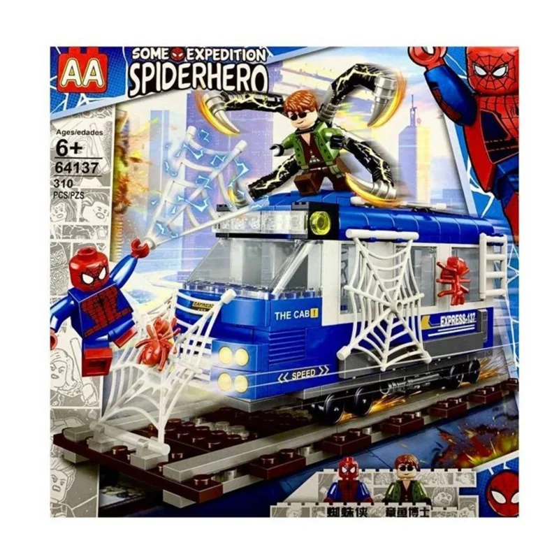خرید لگو قطار، لگو ریل، لگو قهرمان، لگو دکتر اختاپوس، لگو اسپایدرمن، لگو «قطار، اسپایدرمن و دکتر اختاپوس»  Lego AA Some Expedition Spiderhero 64137