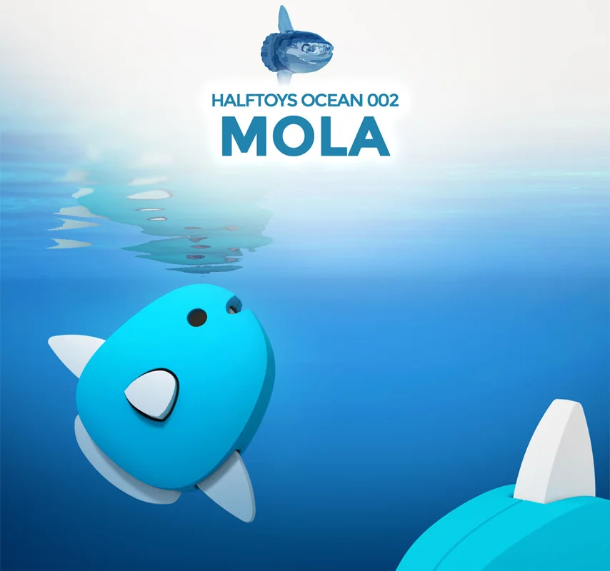 خرید بازی فکری ساختنی آبزی، حیوان دریایی، ماهی 3 بعدی مغناطیسی «مولا» Halftoys 3D Bone Puzzle Magnet Play Ocean Friends Mola HOS002