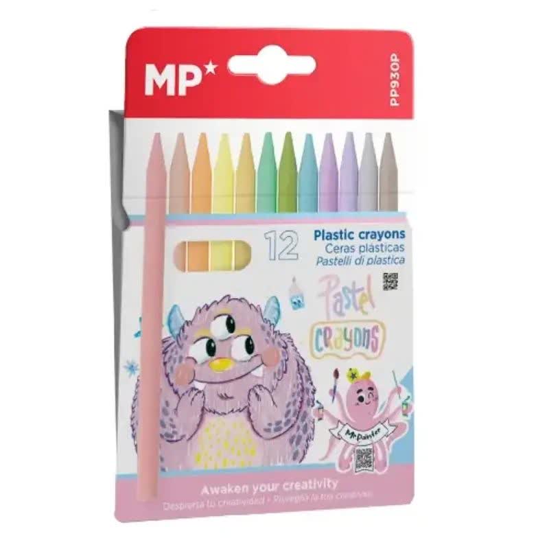 مداد شمعی 12 رنگ Plastic Crayons PP930P