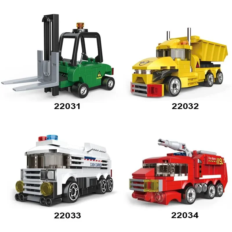 خرید لگو دکول «ماشین لیفتراک عقب کش» Decool Pull Back Mini Racing Forklift Car Lego 22031 - 22032 - 22033 - 22034