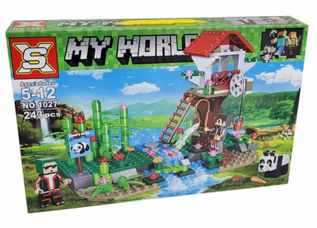 خرید لگو ساختنی مای ورلد «ماینکرافت خانه درختی پاندا» Building Blocks My World Minecraft Panda Tree House lego 1027